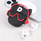 Devil Cartoon AirPods Case Black Silicone Protective Cover With Clip 1