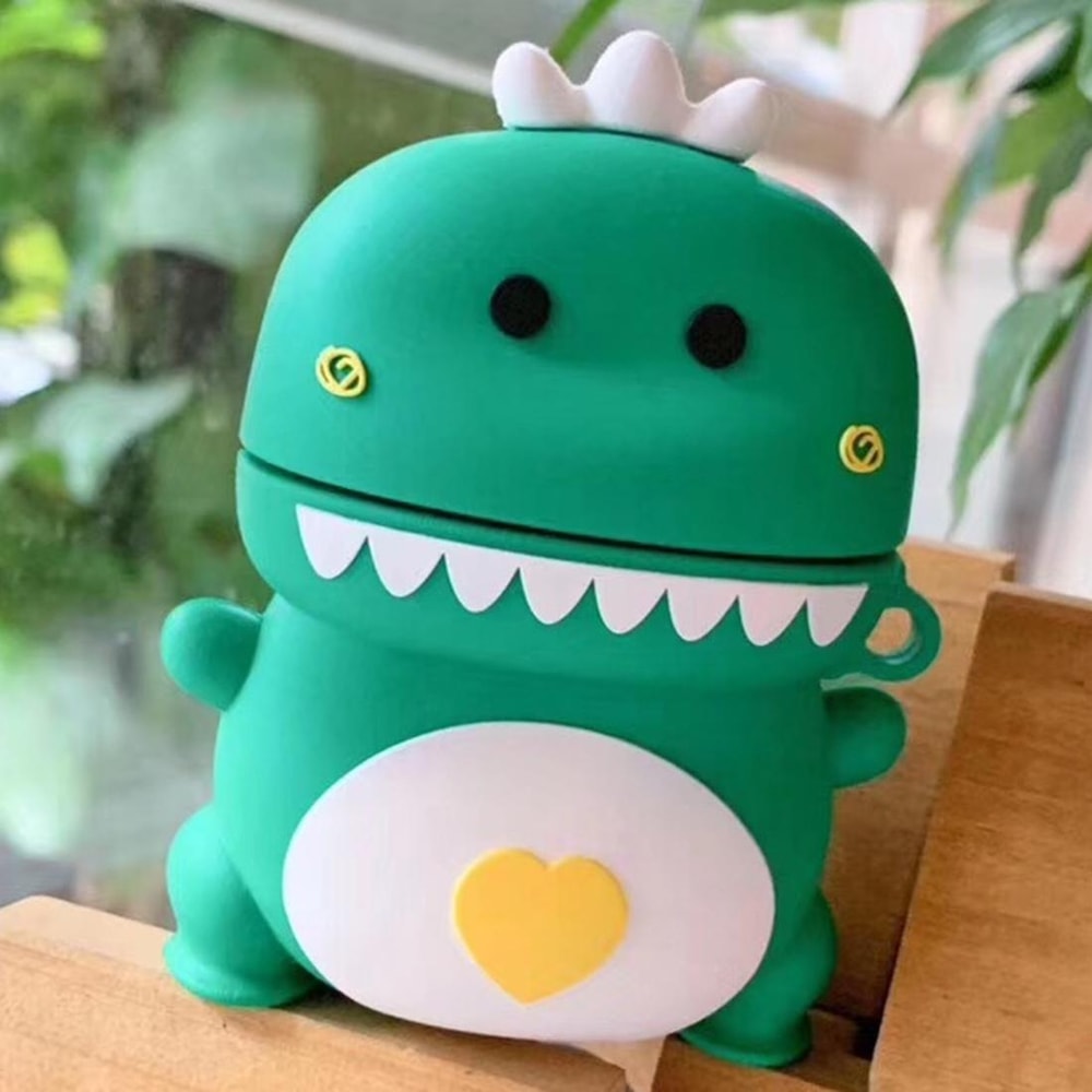 Cute Dinosaur AirPods Case For Apple AirPods Soft Protective Cover Green 0