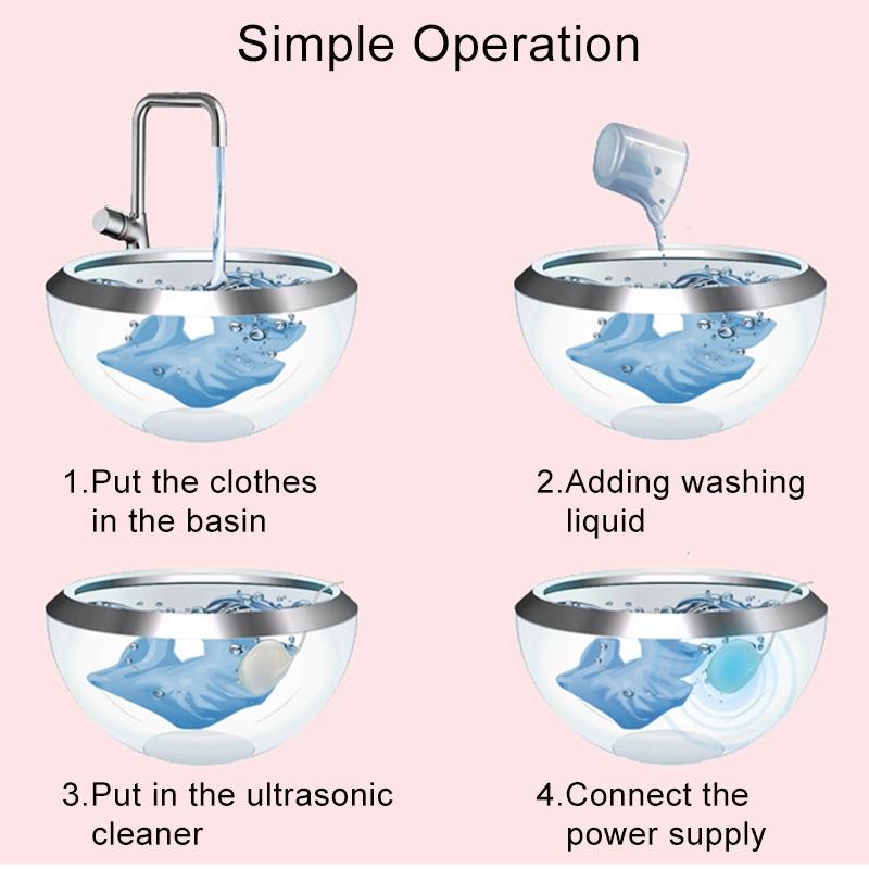 Portable Ultrasonic Washing Machine Mini Cleaner For Clothes Jewelry Produce 9