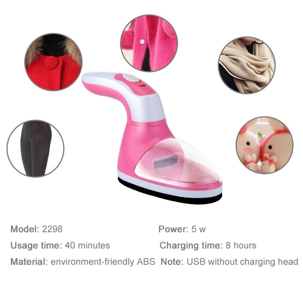 USB Rechargeable Lint Remover With Rotating Handle Portable Fabric Shaver For Clothes Upholstery 1