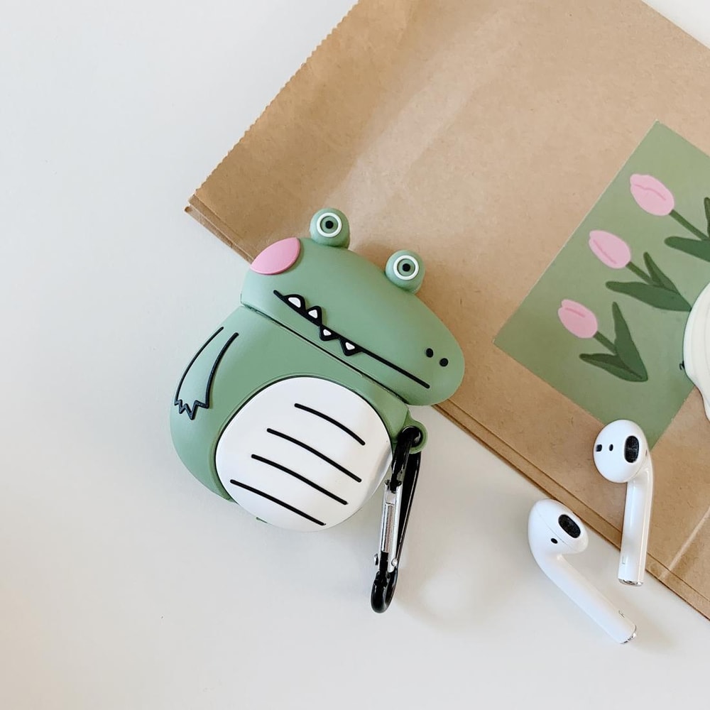 Cute Dinosaur AirPods Case Soft Silicone Protective Cover 1