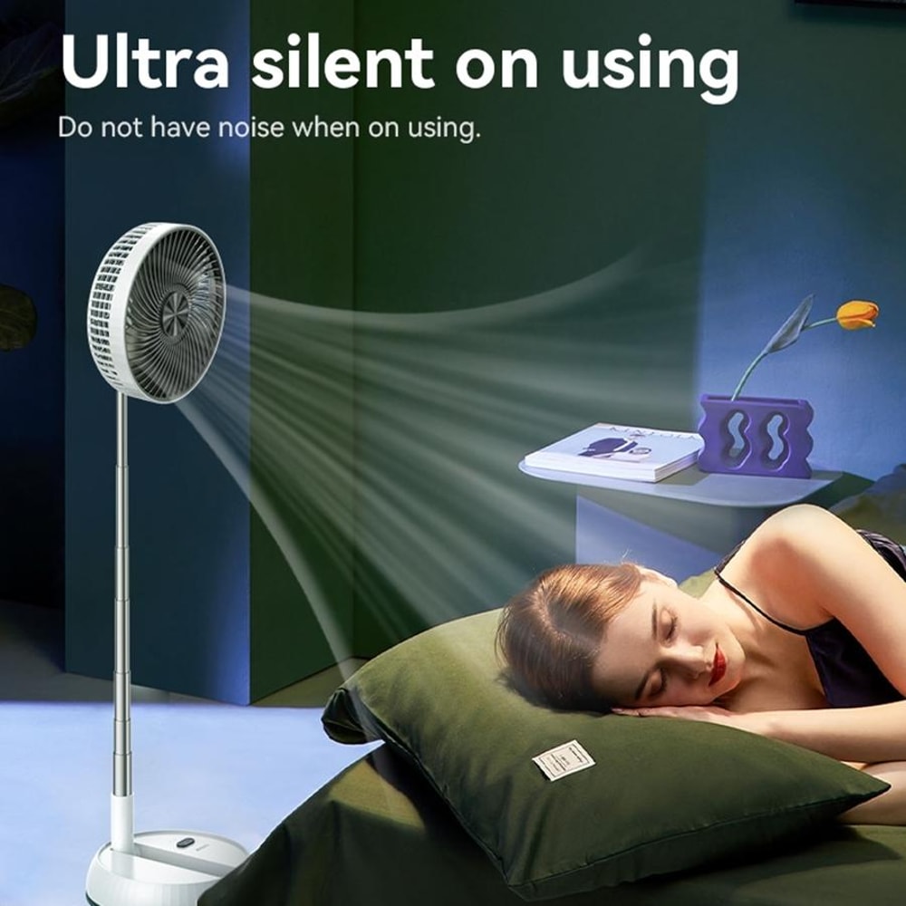 Portable Foldable Telescopic Fan with Remote Rechargeable Floor Fan