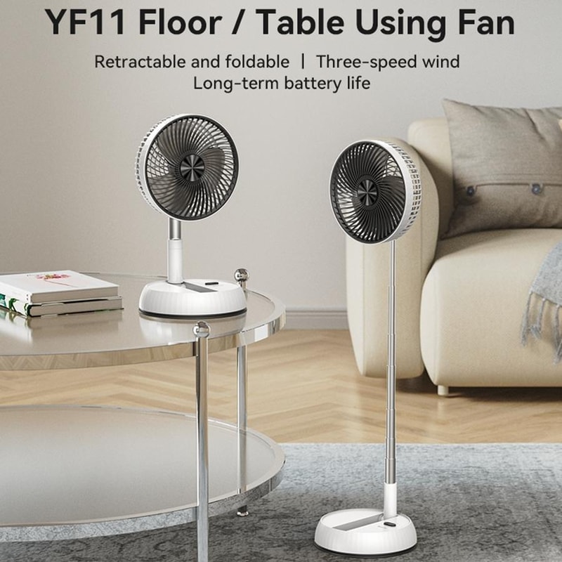 Portable Foldable Telescopic Fan with Remote Rechargeable Floor Fan
