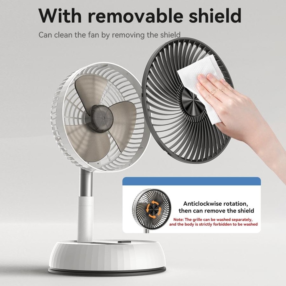 Portable Foldable Telescopic Fan with Remote Rechargeable Floor Fan