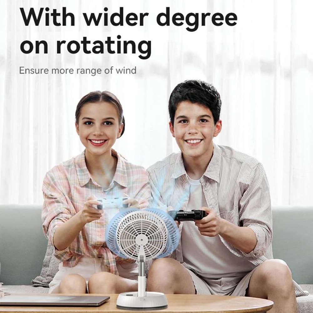 Portable Foldable Telescopic Fan with Remote Rechargeable Floor Fan