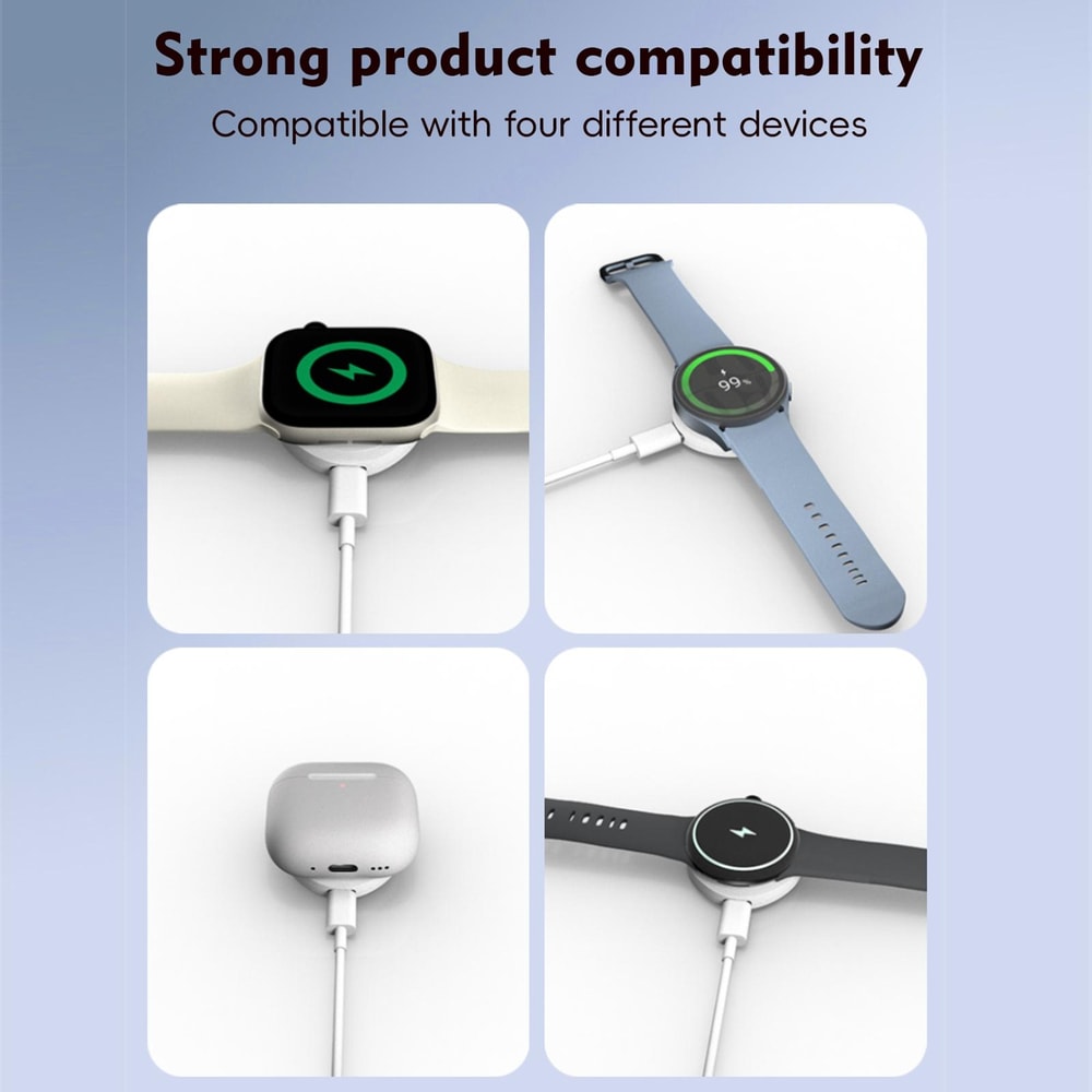Portable Smartwatch Charger Magnetic Wireless Travel Dock 7