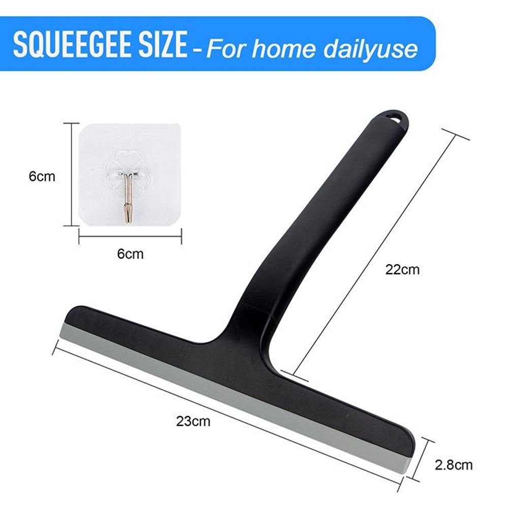 ErgoGrip Glass Scraper & Shower Squeegee for Bathroom, Windows & Car Cleaning