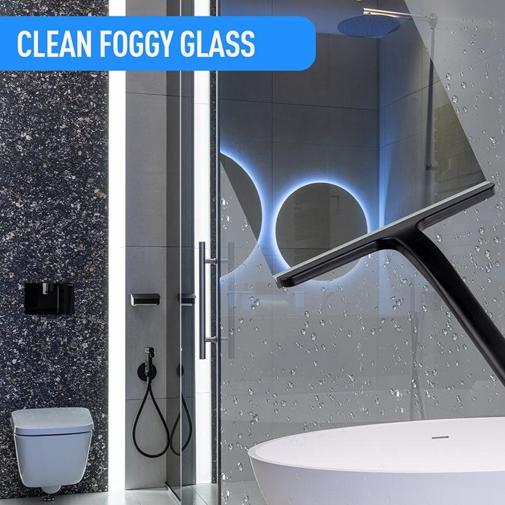 ErgoGrip Glass Scraper & Shower Squeegee for Bathroom, Windows & Car Cleaning