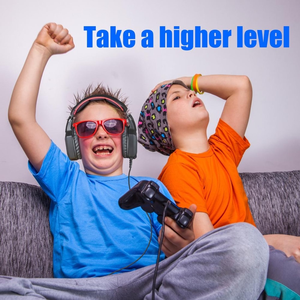 Gaming Headset With Mic LED Lights Gaming Headset Surround Sound Headphones PC Gaming Headphones 5