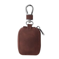 vintage leather airpods case coffee color with hook protective cover for airpods pro