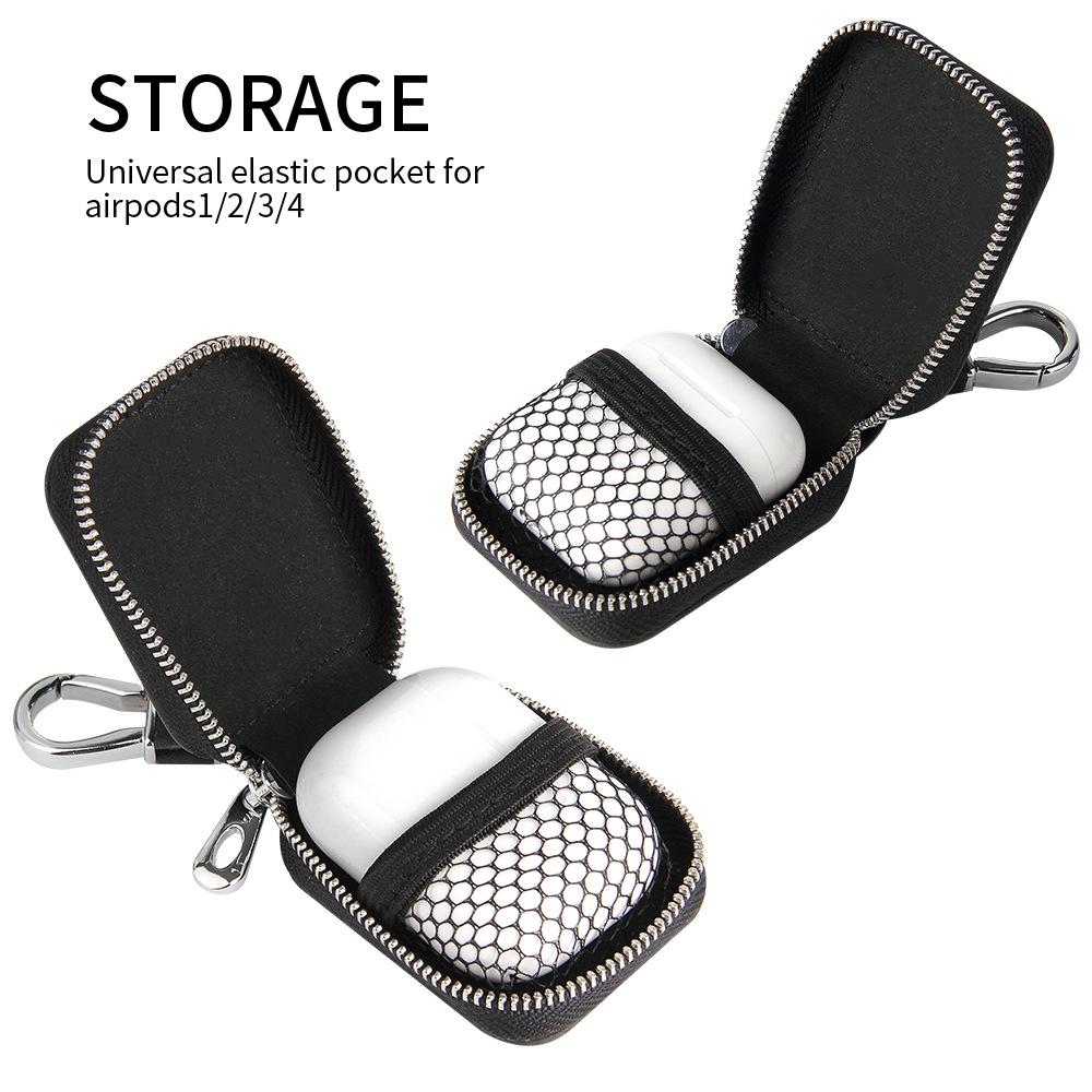 Vintage Leather AirPods Case Coffee Color With Hook Protective Cover For AirPods Pro 4