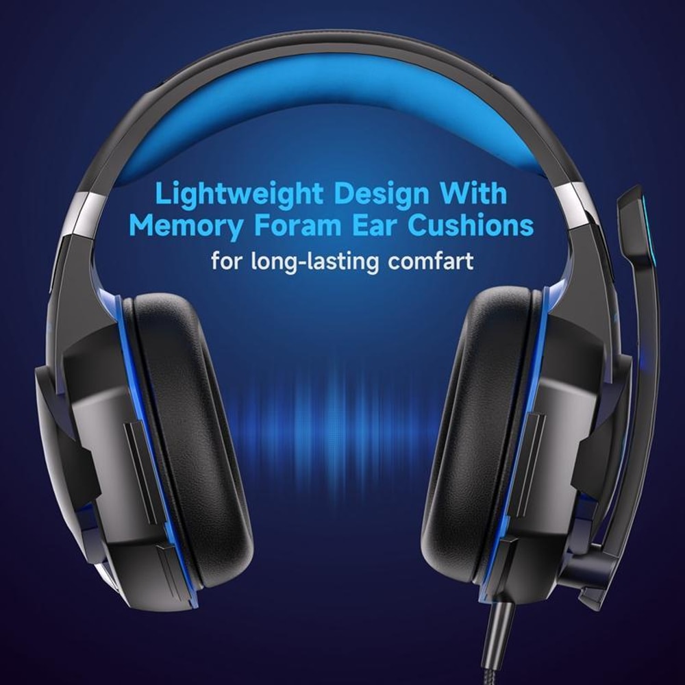 Wired Gaming Headset With Mic And LED Lights For PC And Console 5