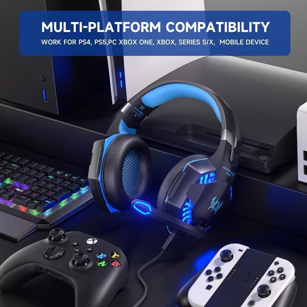 Wired Gaming Headset With Mic And LED Lights For PC And Console 6