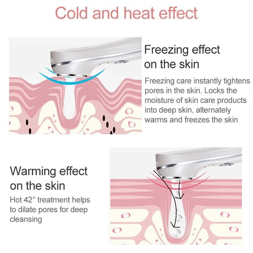 Ultrasonic Hot Cold Facial Massager For Skin Lifting And Pore Tightening 2