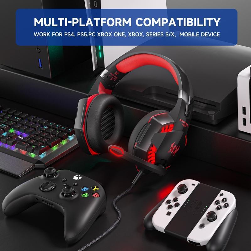 EACH Wired Gaming Headset With Mic And LED 6