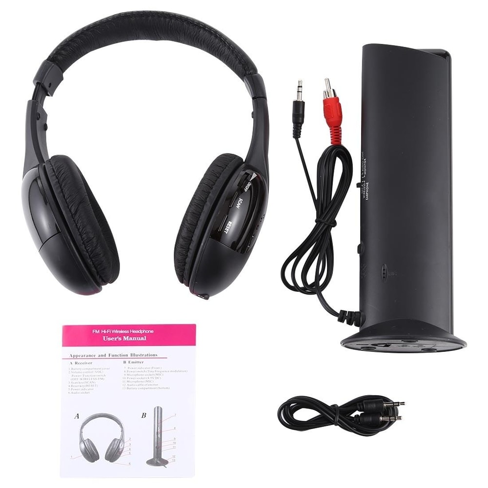 Wireless TV Headphones With FM Radio And Wired Mode 4