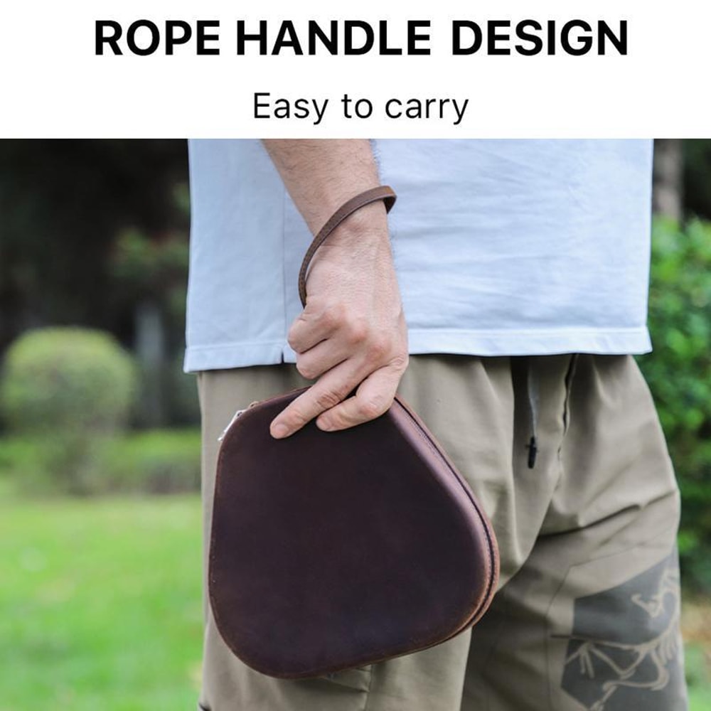 Leather AirPods Max Carrying Case with Wrist Strap and Protective Cover
