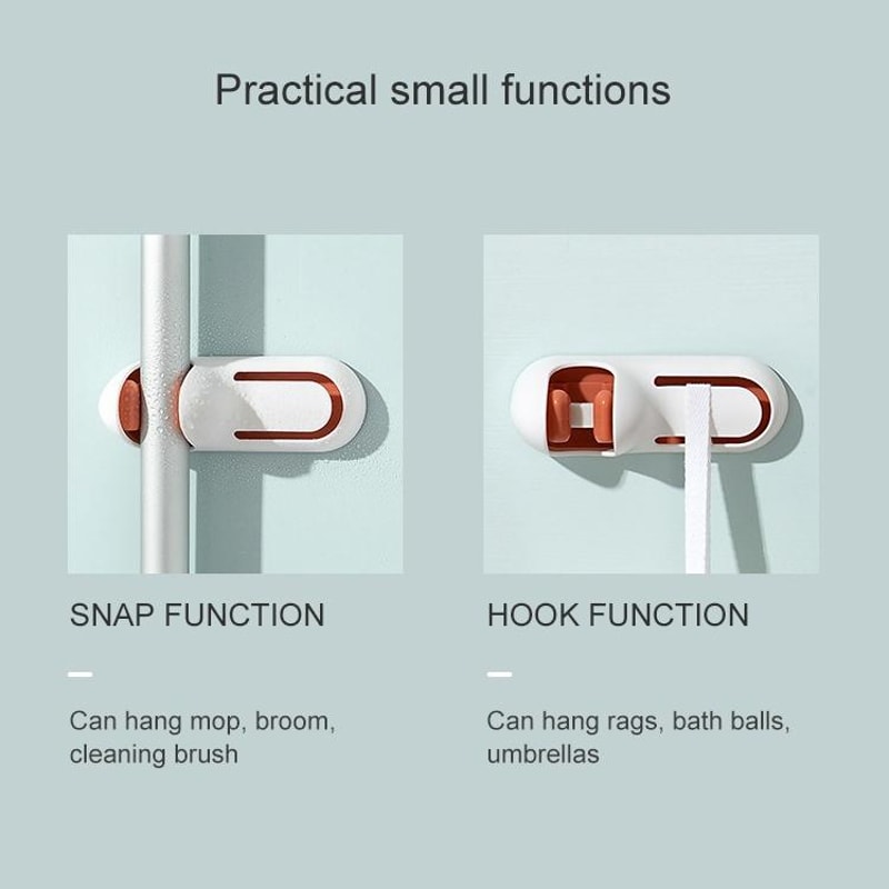 Wall Mounted Mop Holder With Anti Slip Grip Bathroom Broom Holder Rack Organizer 3