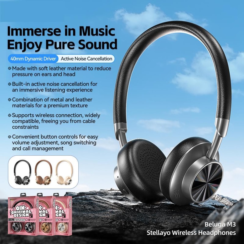Bluetooth Wireless OverEar Headphones With Playtime 3