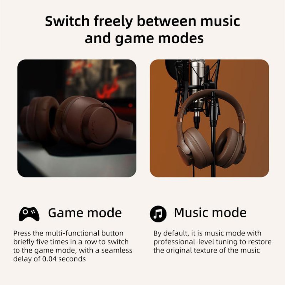 Bluetooth Over Ear Wireless Noise Cancelling Headphones With ANC ENC Dual Device 6