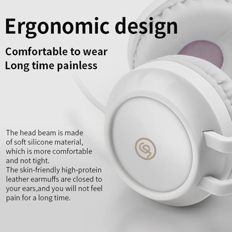 Cat Ear Headphones Wired Stereo Headset With Microphone For Gaming Music Calls 5