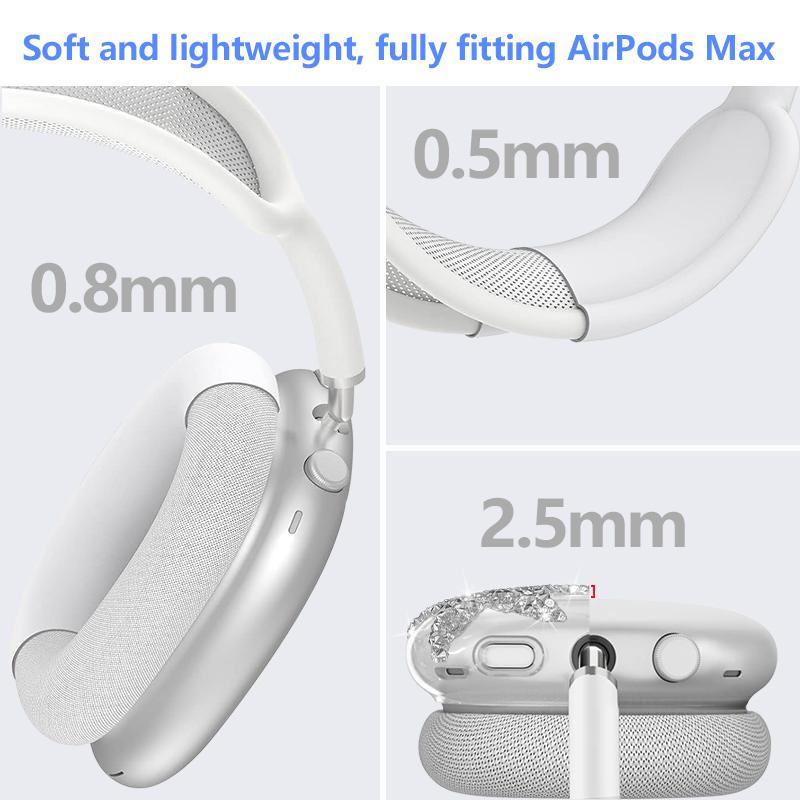 Diamond Star AirPods Max Silicone Case Transparent 3in1 Protective Cover Kit 3