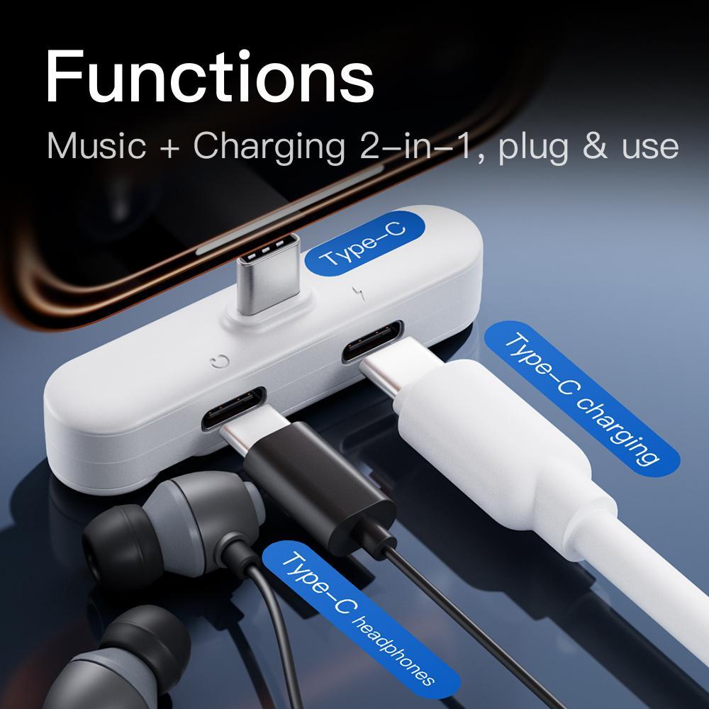 Foldable USB C Splitter Adapter With Stand Dual Charging And Audio Type C Hub 4
