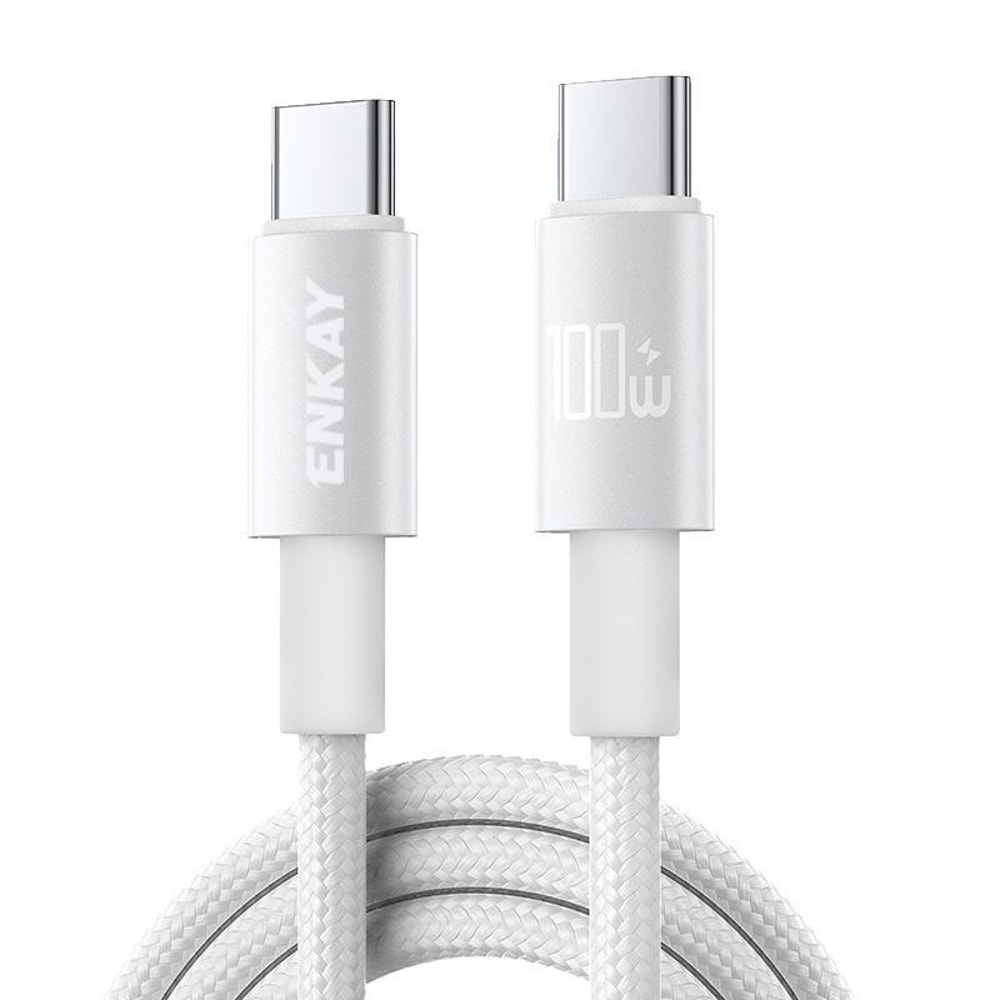 100W USB C Fast Charging Cable Nylon Braided Type C Cord With E Marker Chip 1