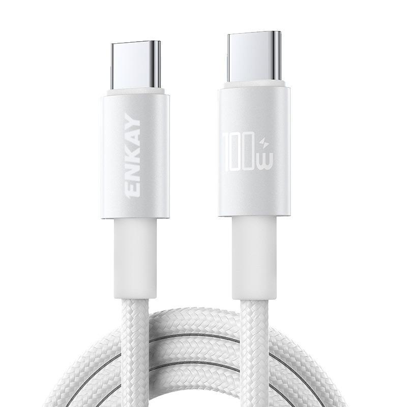100W USB C Fast Charging Cable Nylon Braided Type C Cord With E Marker Chip 1