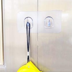 transparent double adhesive wall hooks no drill damage-free sticky hangers