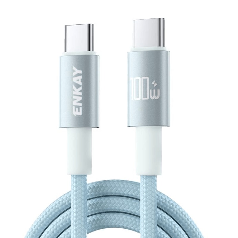 100W USB C Fast Charging Cable Nylon Braided Type C Cord With E Marker Chip 6