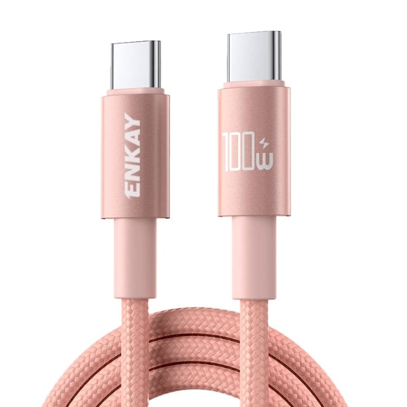 100W USB C Fast Charging Cable Nylon Braided Type C Cord With E Marker Chip 0