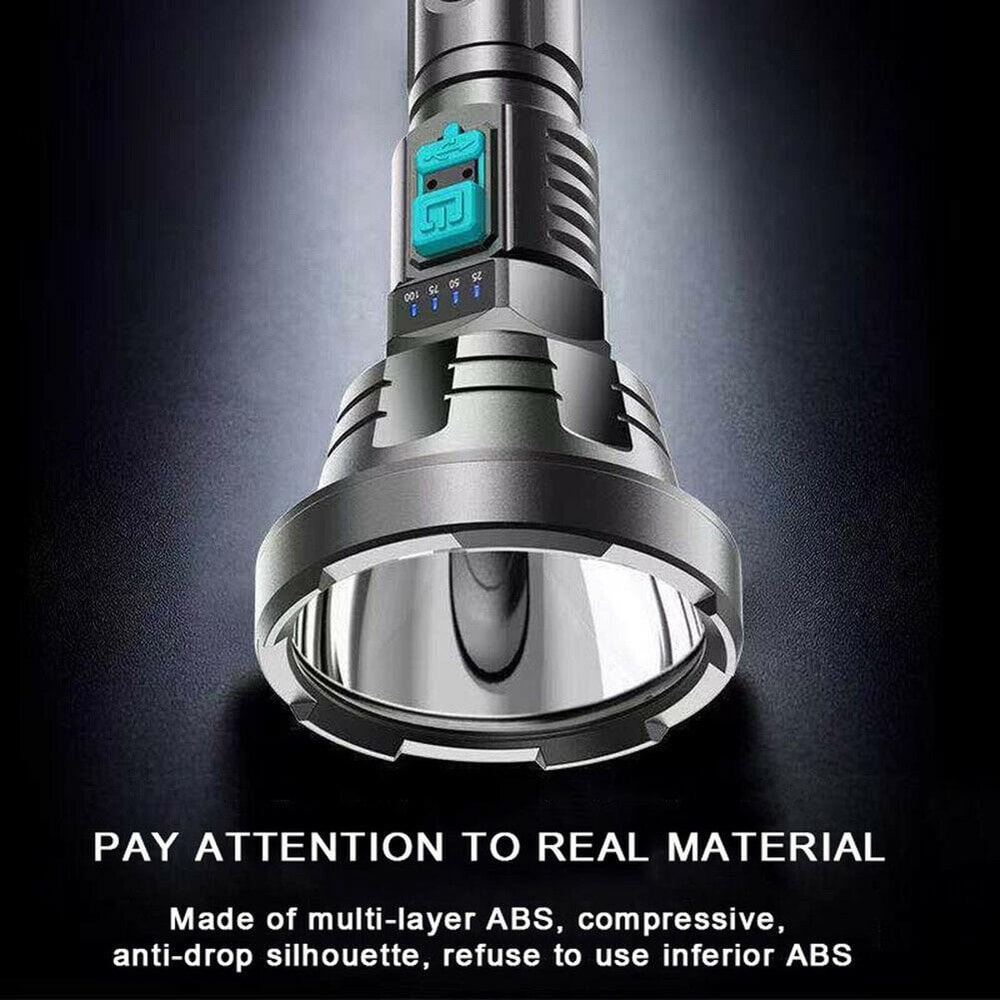 USB Rechargeable LED Tactical Flashlight Super Bright Flashlight Long Range Waterproof Torch 7