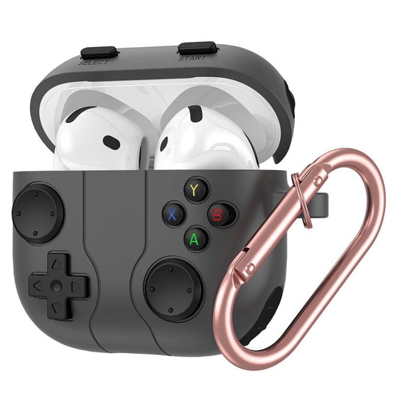 Game Console Style AirPods Pro Case With Carabiner Silicone Protective Cover For Everyday Carry 14