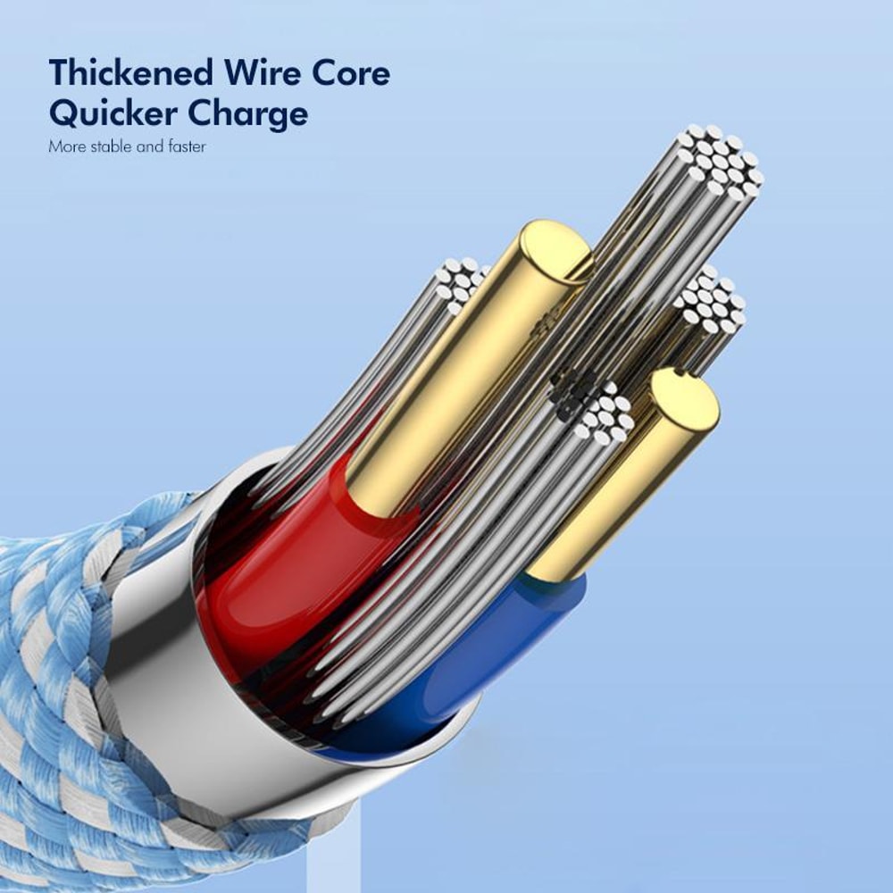 60W Fast Charging USB C Cable Nylon Braided Durable Type C Charger Cord 7