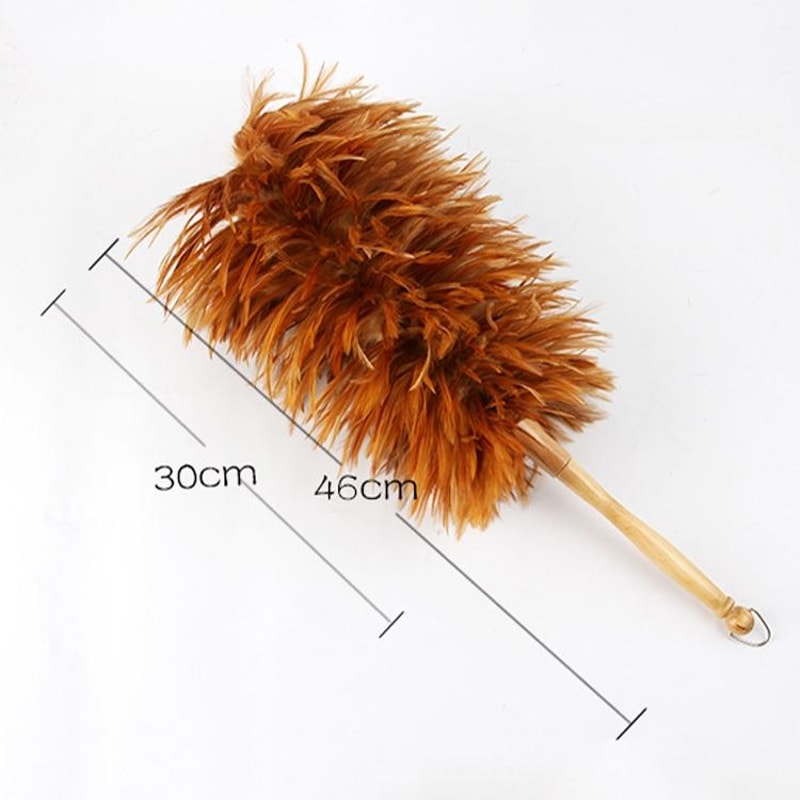 Premium Natural Feather Duster With Wooden Handle For Home Car Cleaning 1