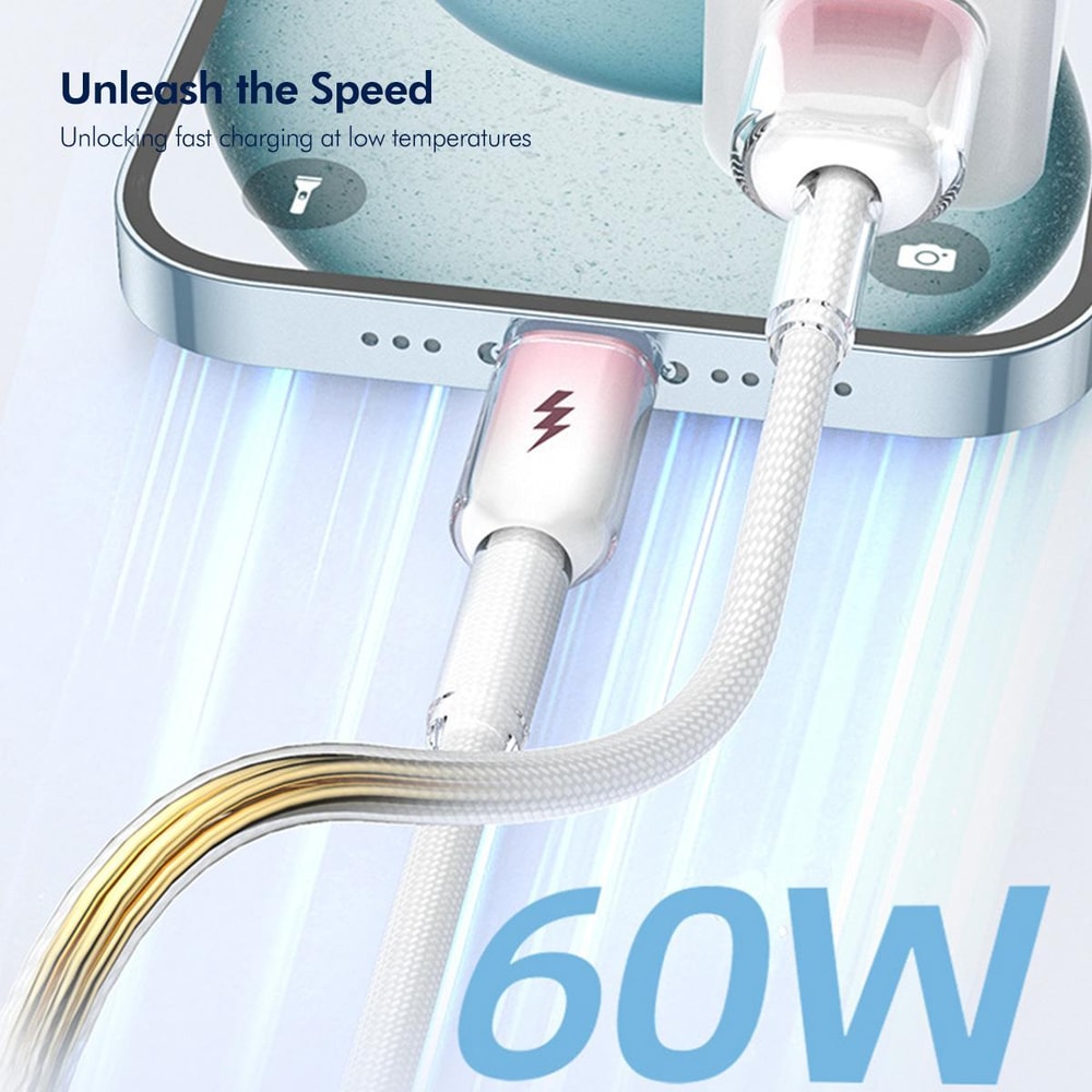 IceCool Fast Charging USB C Cable Nylon Braided Data Cable 5