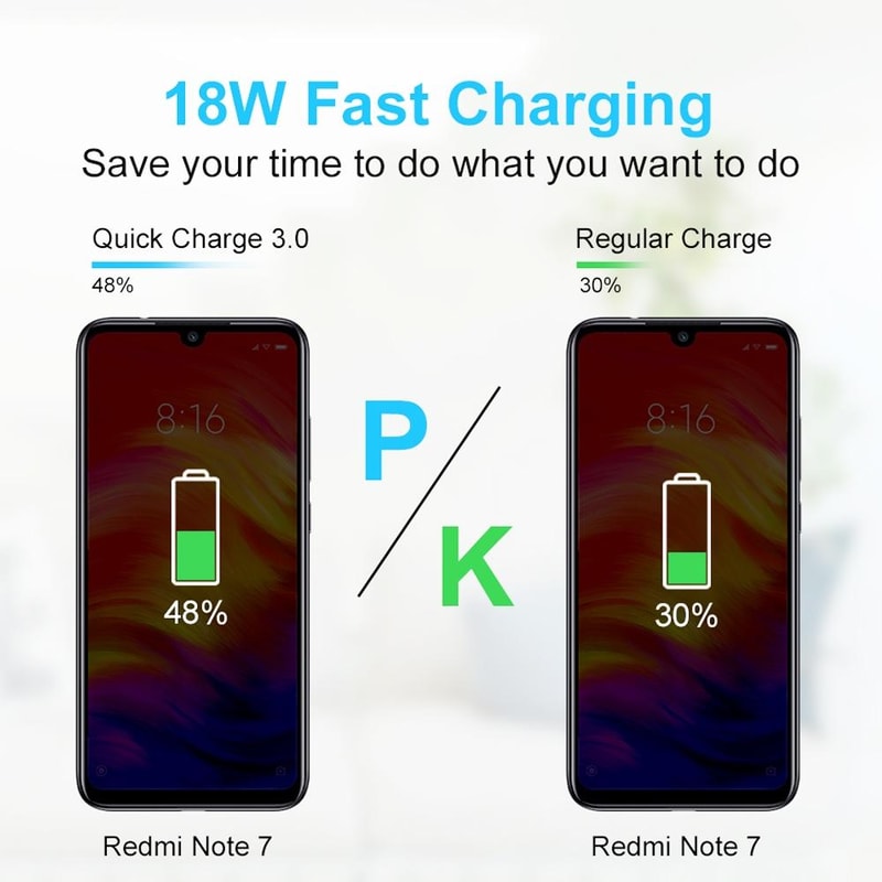 18W Fast Charger Compact USB Wall Adapter For Universal Devices 7