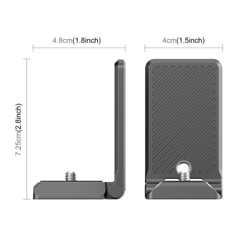 Magnetic Mount L Bracket for Insta360 & DJI Pocket, Foldable Action Camera Stand