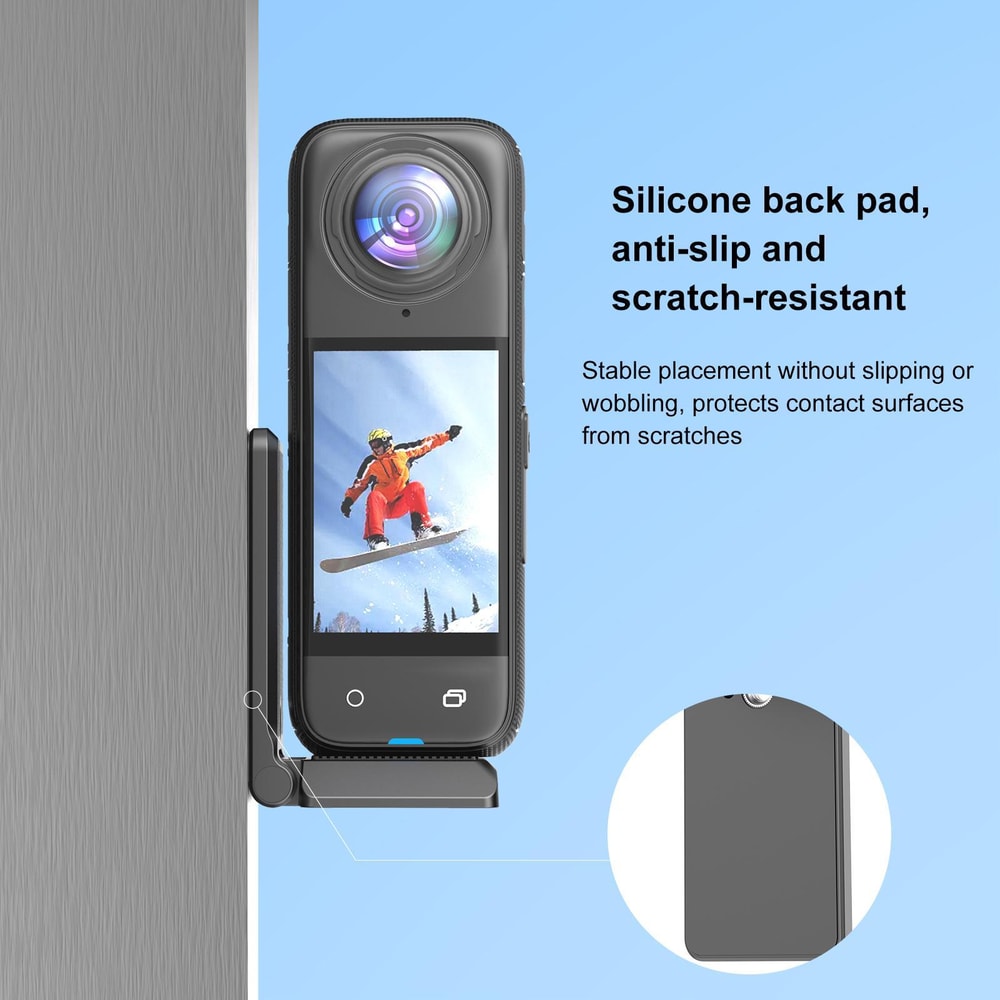 Magnetic Mount L Bracket for Insta360 & DJI Pocket, Foldable Action Camera Stand