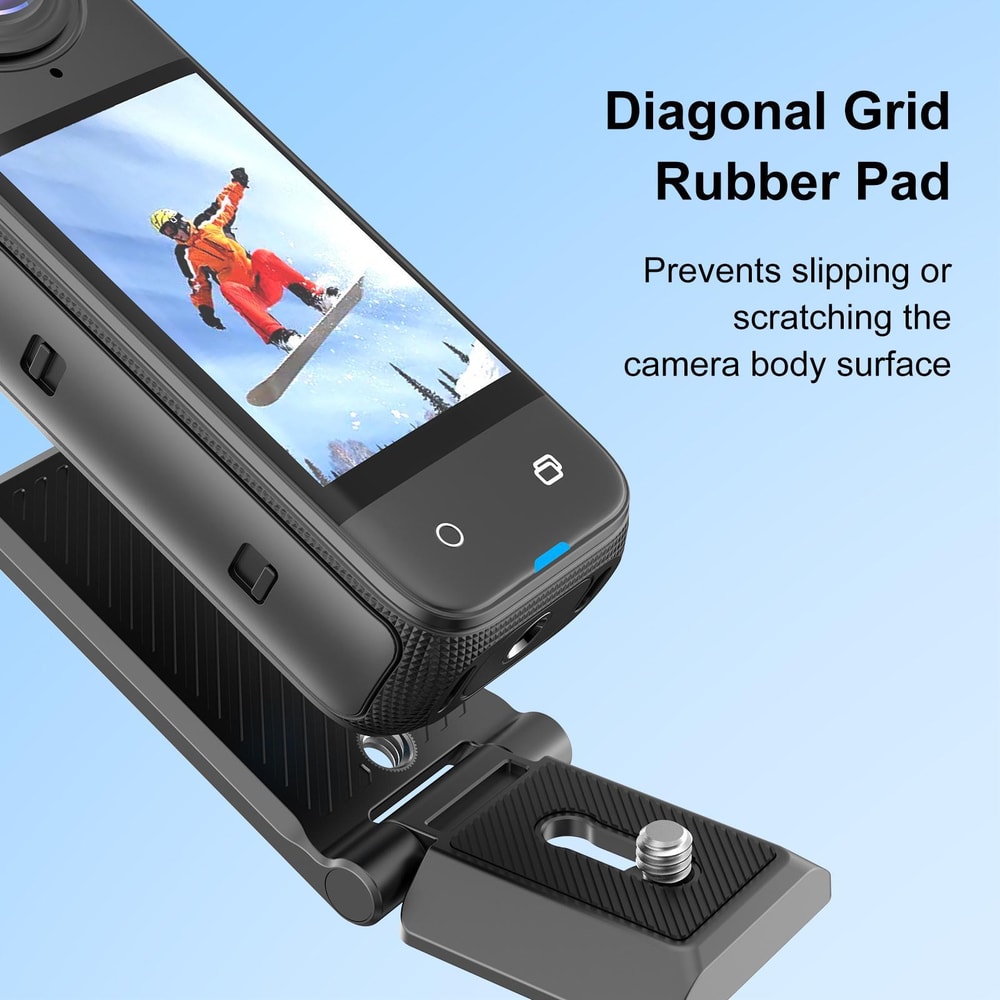 Magnetic Mount L Bracket for Insta360 & DJI Pocket, Foldable Action Camera Stand