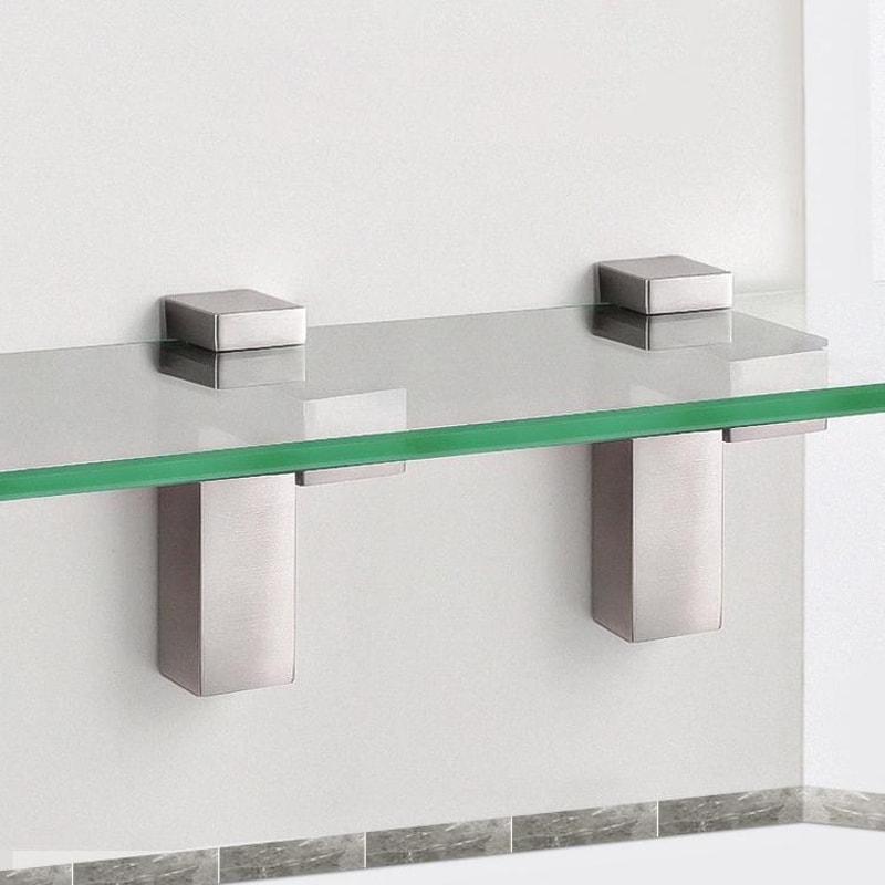 Adjustable Zinc Alloy Glass Shelf Bracket Clip Polished FType Support Holder 5