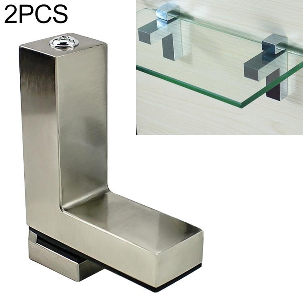 Adjustable Zinc Alloy Glass Shelf Bracket Clip Polished F-Type Support Holder