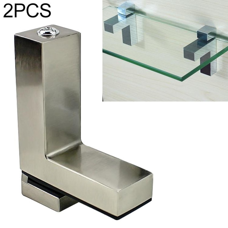 Adjustable Zinc Alloy Glass Shelf Bracket Clip Polished F-Type Support Holder