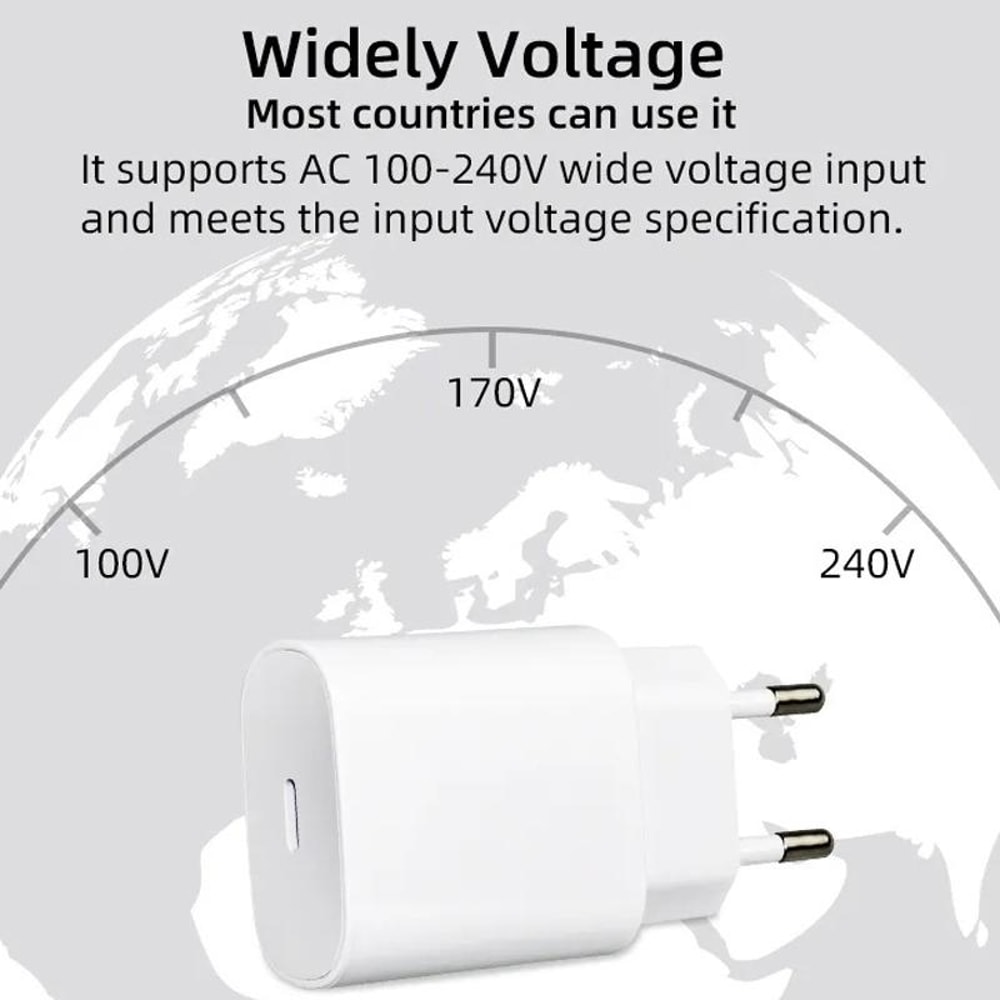 25W USB C Fast Charger PD PPS Compact Wall Adapter For Smartphones Tablets 5
