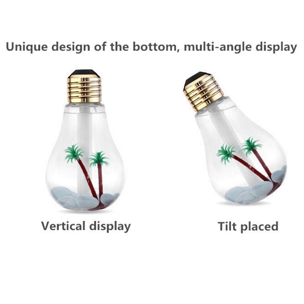 Bulb Design Aromatherapy Humidifier With LED Light Portable Air Humidifier For Home Car Office 7