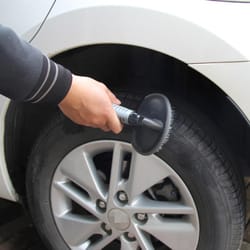 multi-purpose car wheel cleaning brush with handle for tires, floors & home use
