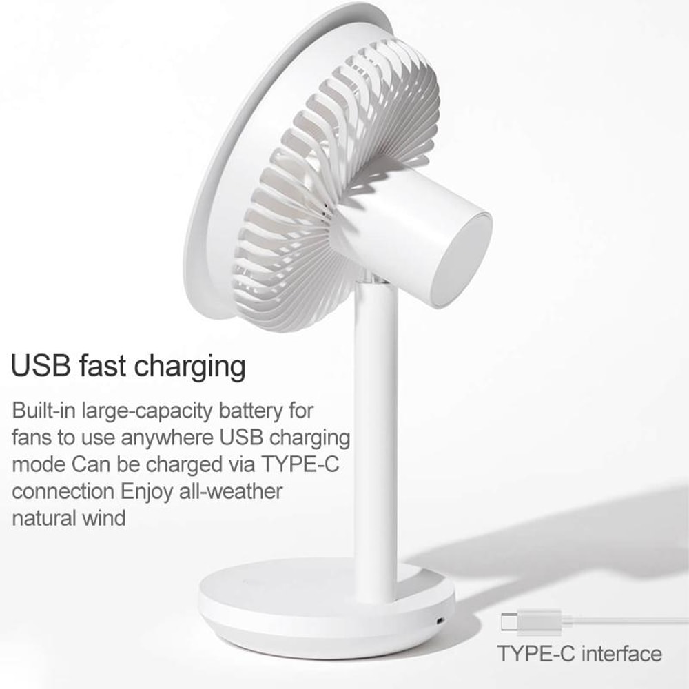 USB Rechargeable Mini Desk Fan With 3 Speed Quiet Cooling For Office Dorm Travel 3