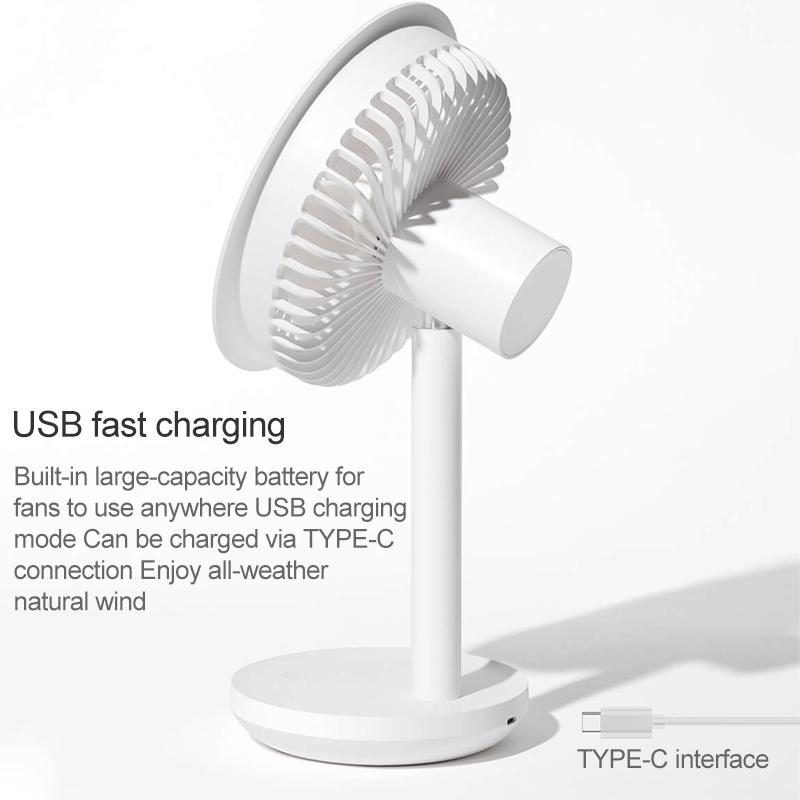 USB Rechargeable Mini Desk Fan With 3 Speed Quiet Cooling For Office Dorm Travel 3