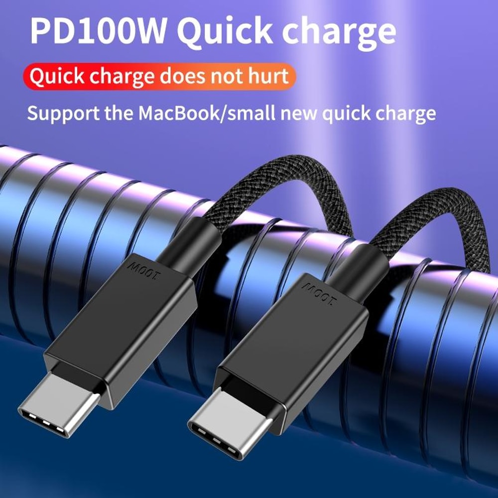 100W PD USB C To USB C Fast Charging Cable For Tablet Android Devices 5
